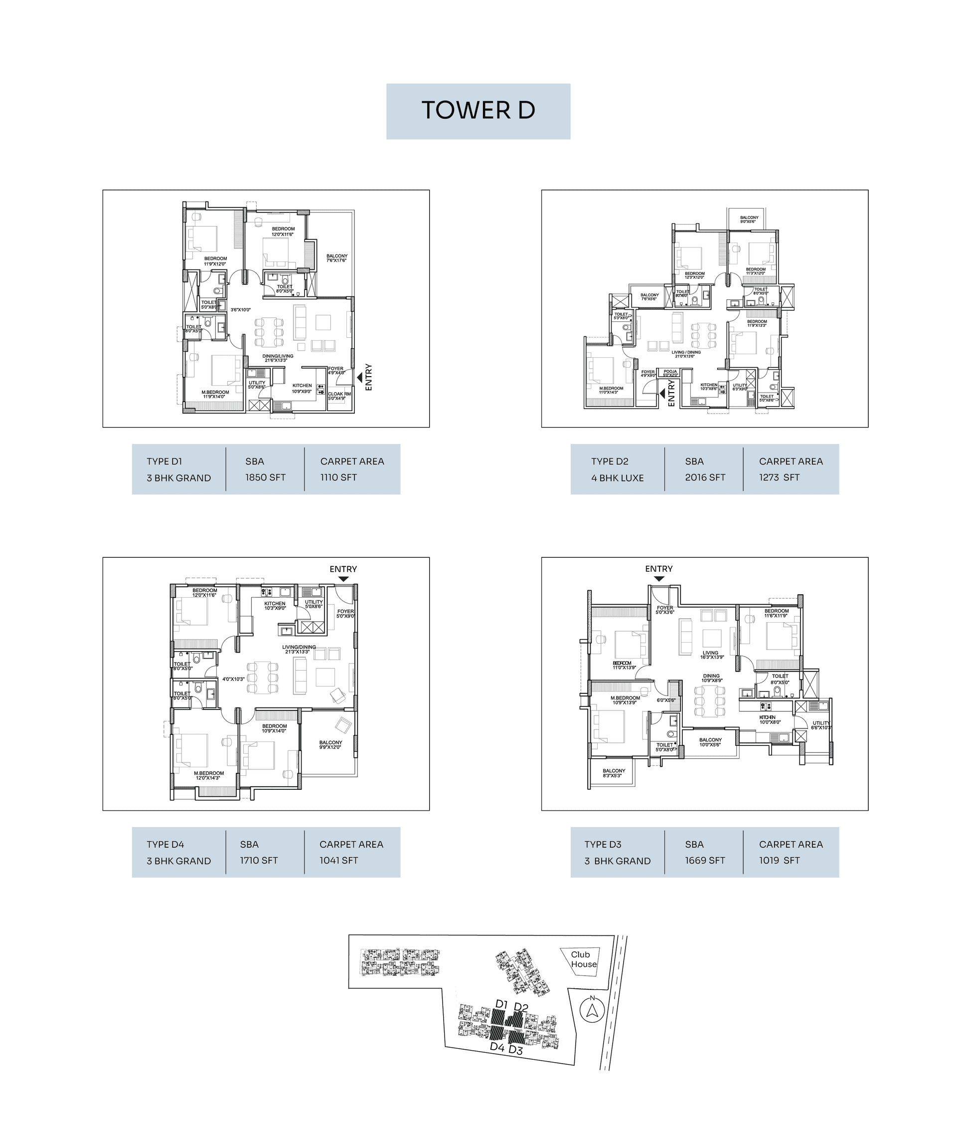 3 BHK floor plan